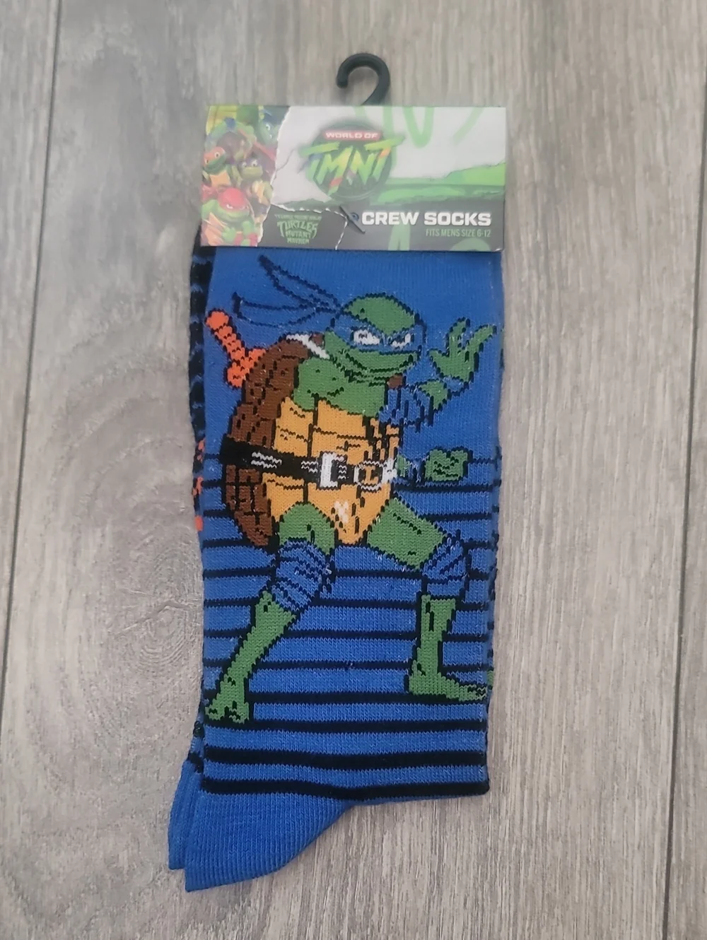 Teenage Mutant Ninja Turtles TMNT Blue Leonardo Casual Crew Socks